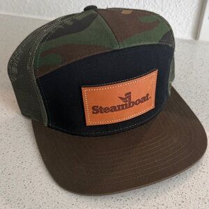 Steamboat Camo SnapBack Trucker Hat - Black, Green & Brown